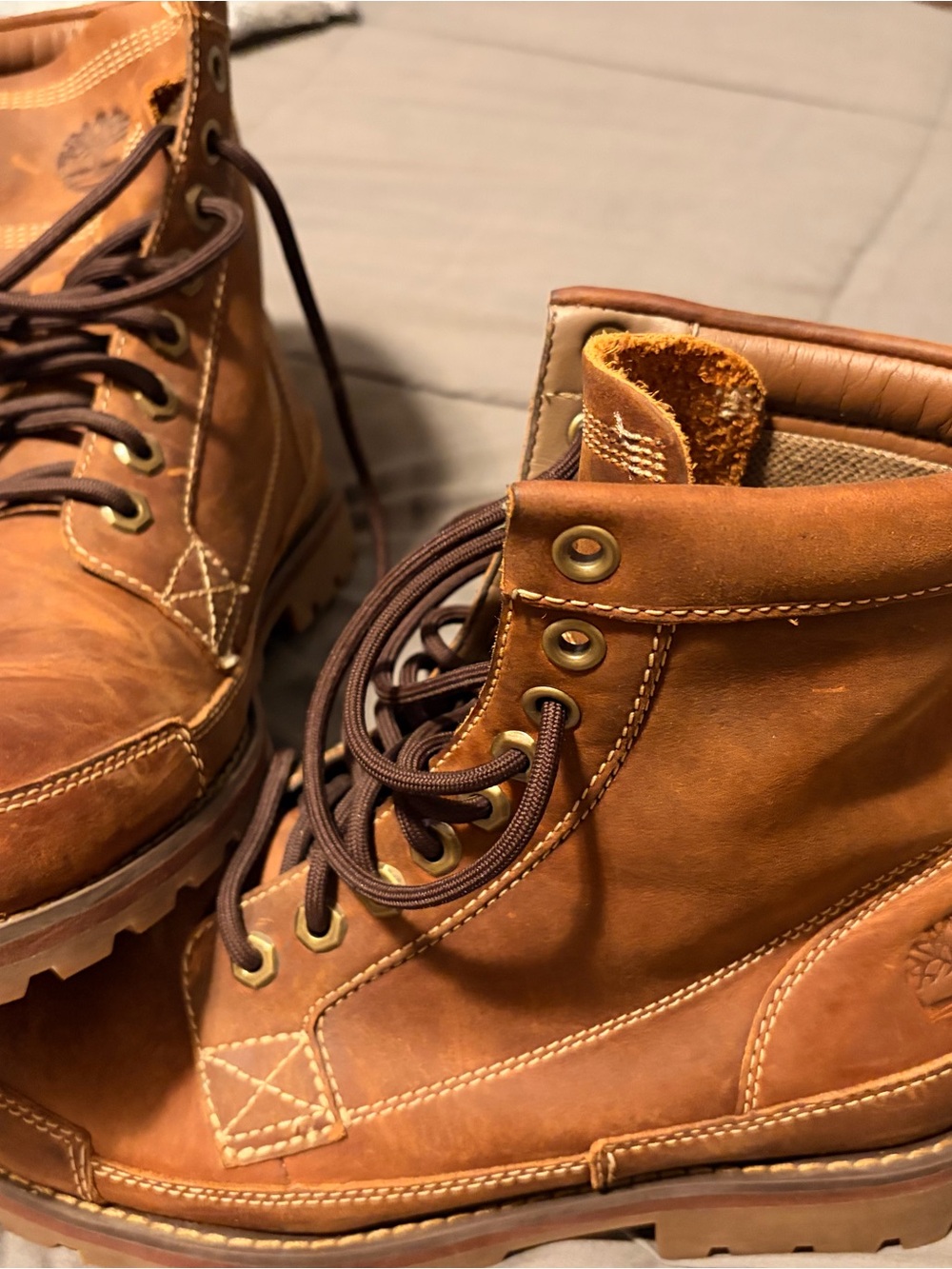 Timberland Rustic Brown Leather Lace-Up Work Boots
